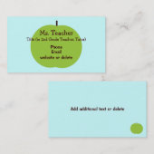 Retro Apple-leraar Visitekaartje (Voorkant / Achterkant)