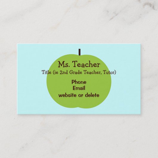 Retro Apple-leraar Visitekaartje (Voorkant)