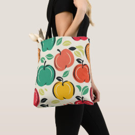Retro Apple Orchard Harvest Grocery  Tote Bag