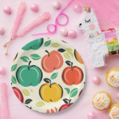Retro Apple Orchard Harvest Picnic Papieren Bordje (Feest)
