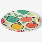 Retro Apple Orchard Harvest Picnic Papieren Bordje (Gekanteld)