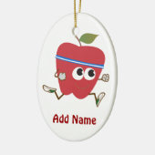 Retro Apple Runner Keramisch Ornament (Links)