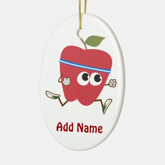 Retro Apple Runner Keramisch Ornament (Links)