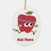 Retro Apple Runner Keramisch Ornament (Voorkant)