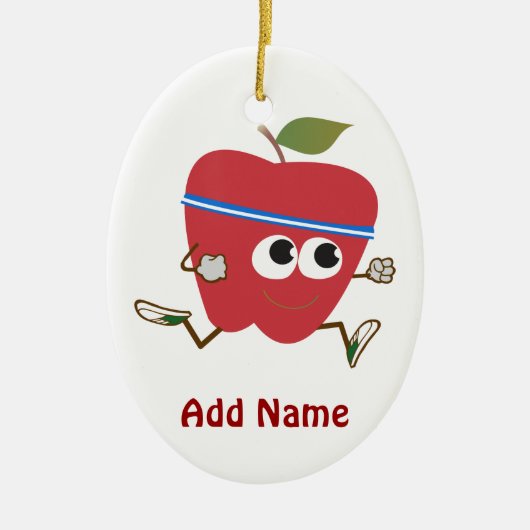Retro Apple Runner Keramisch Ornament (Voorkant)