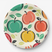 Retro Appleboomgaard Oogst Picknick Papieren Bordje (Voorkant)