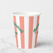 Retro Après Pickle Ball Social Club Pink Stripe Papieren Bekers (Links)