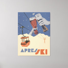 Retro Apres Ski  Canvas Afdruk