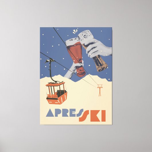 Retro Apres Ski  Canvas Afdruk (Voorkant)