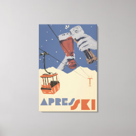Retro Après Ski  Canvas Afdruk