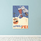 Retro Après Ski Canvas Afdruk (Insitu (Houten vloer))