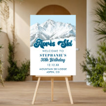 Retro Après Ski Winter Berg Verjaardagsfeestje