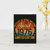 Retro april 1976 Limited Edition 50 jaar oude 50e Kaart (Gele Bloem)