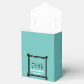 Retro Aqua 70e verjaardag Party Favor Box Bedankdoosjes (Geopend)