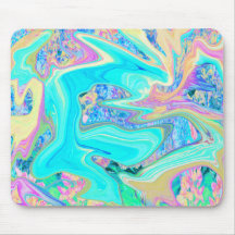 Retro Aqua Blauwe Vloeibare Kunst op Abstracte Hor