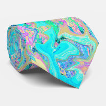 Retro Aqua Blauwe Vloeibare Kunst op Abstracte Hor