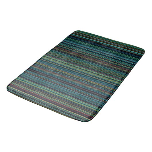 Retro aqua blue green stripe badmat (Gekanteld)
