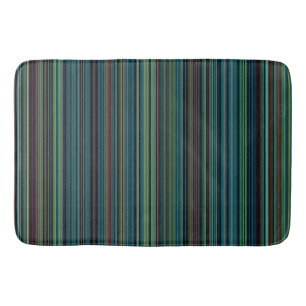 Retro aqua blue green stripe badmat