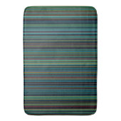 Retro aqua blue green stripe badmat (Voorkant Verticaal)