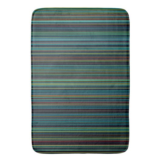 Retro aqua blue green stripe badmat (Voorkant Verticaal)