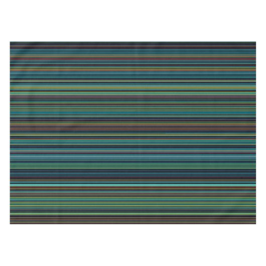 Retro aqua blue green stripe table clown tafelkleed (Voorkant (Horizontaal))