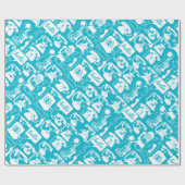 Retro Aqua Blue of Any Color Retro Telefoon Cadeaupapier (Vlak)