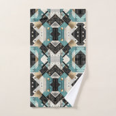 Retro Aqua Diamond Mid Century Modern Towel Set Bad Handdoek (Handdoek)