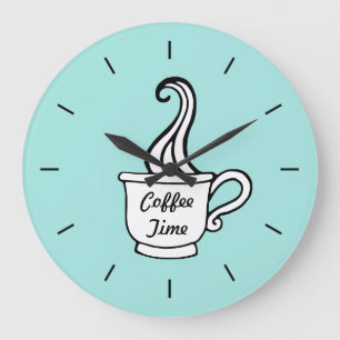 Retro Aqua Diner Coffee Keuken Wandklok