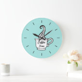 Retro Aqua Diner Coffee Keuken Wandklok (Huis)