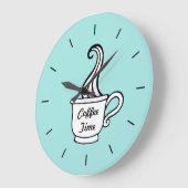 Retro Aqua Diner Coffee Kitchen wandklok (Hoek)