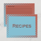 Retro Aqua en Roze Recipaard Card Briefkaart (Voorkant / Achterkant)