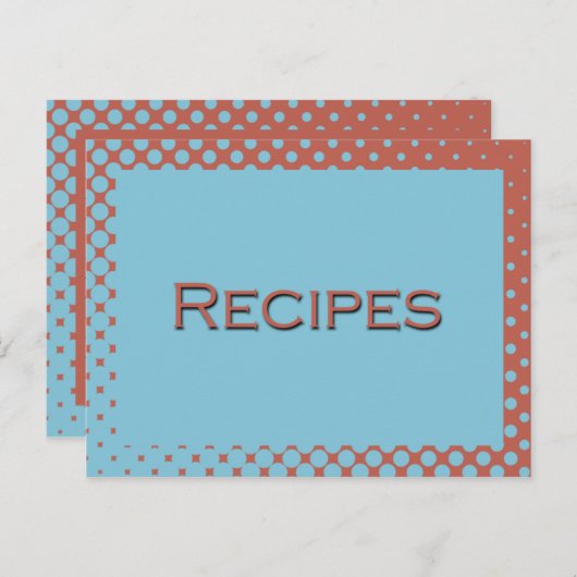 Retro Aqua en Roze Recipaard Card Briefkaart (Voorkant / Achterkant)