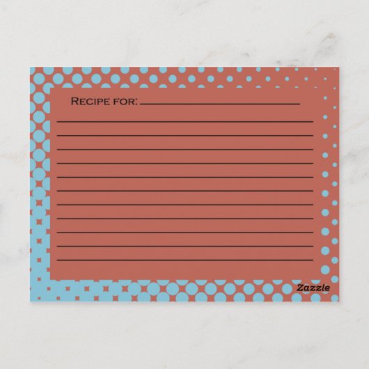 Retro Aqua en Roze Recipaard Card Briefkaart (Achterkant)