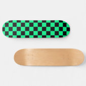 Retro Aqua en Zwarte Checker Skateboard (Horizontaal)