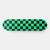 Retro Aqua en Zwarte Checker Skateboard (Horizontaal)