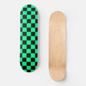 Retro Aqua en Zwarte Checker Skateboard (Voorkant)