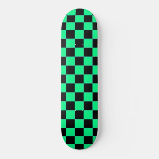Retro Aqua en Zwarte Checker Skateboard (Voorkant)