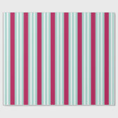 Retro Aqua gestreept vakantieinpakpapier Cadeaupapier (Vlak)