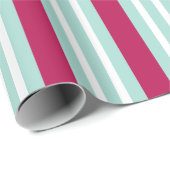 Retro Aqua gestreept vakantieinpakpapier Cadeaupapier (Rol Hoek)