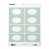 Retro Aqua Gingham Labels (Full Sheet)
