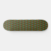 Retro Aqua, Green en Brown Polka Dots Persoonlijk Skateboard (Horizontaal)
