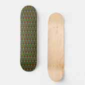 Retro Aqua, Green en Brown Polka Dots Persoonlijk Skateboard (Voorkant)