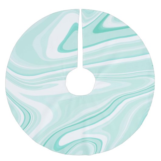 Retro Aqua Green Swirl Liquid Painting Aesthetic Kerstboom Rok (Voorkant)