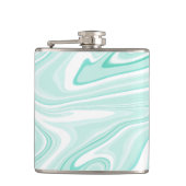 Retro Aqua Green Swirl Liquid Painting Aesthetics Heupfles (Voorkant)