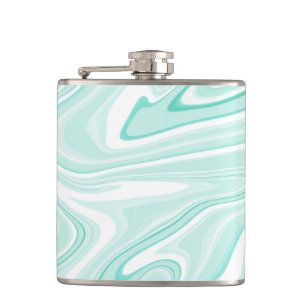 Retro Aqua Green Swirl Liquid Painting Aesthetics Heupfles