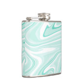Retro Aqua Green Swirl Liquid Painting Aesthetics Heupfles (Rechts)