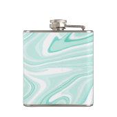 Retro Aqua Green Swirl Liquid Painting Aesthetics Heupfles (Achterkant)