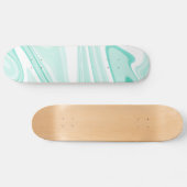 Retro Aqua Green Swirl Liquid Painting Aesthetics Persoonlijk Skateboard (Horizontaal)