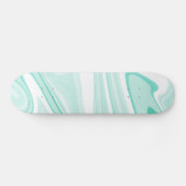 Retro Aqua Green Swirl Liquid Painting Aesthetics Persoonlijk Skateboard (Horizontaal)