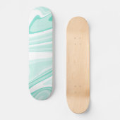 Retro Aqua Green Swirl Liquid Painting Aesthetics Persoonlijk Skateboard (Voorkant)